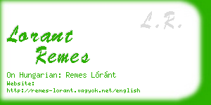 lorant remes business card