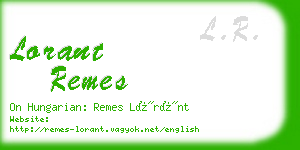 lorant remes business card